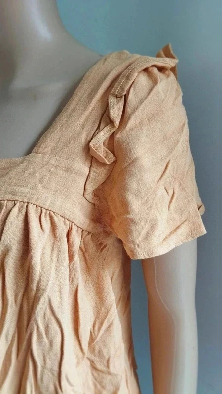 Blusa Nutmeg de lino y viscosa color pesca con mangas abullonadas T. 36 (UK 8) – photo 12